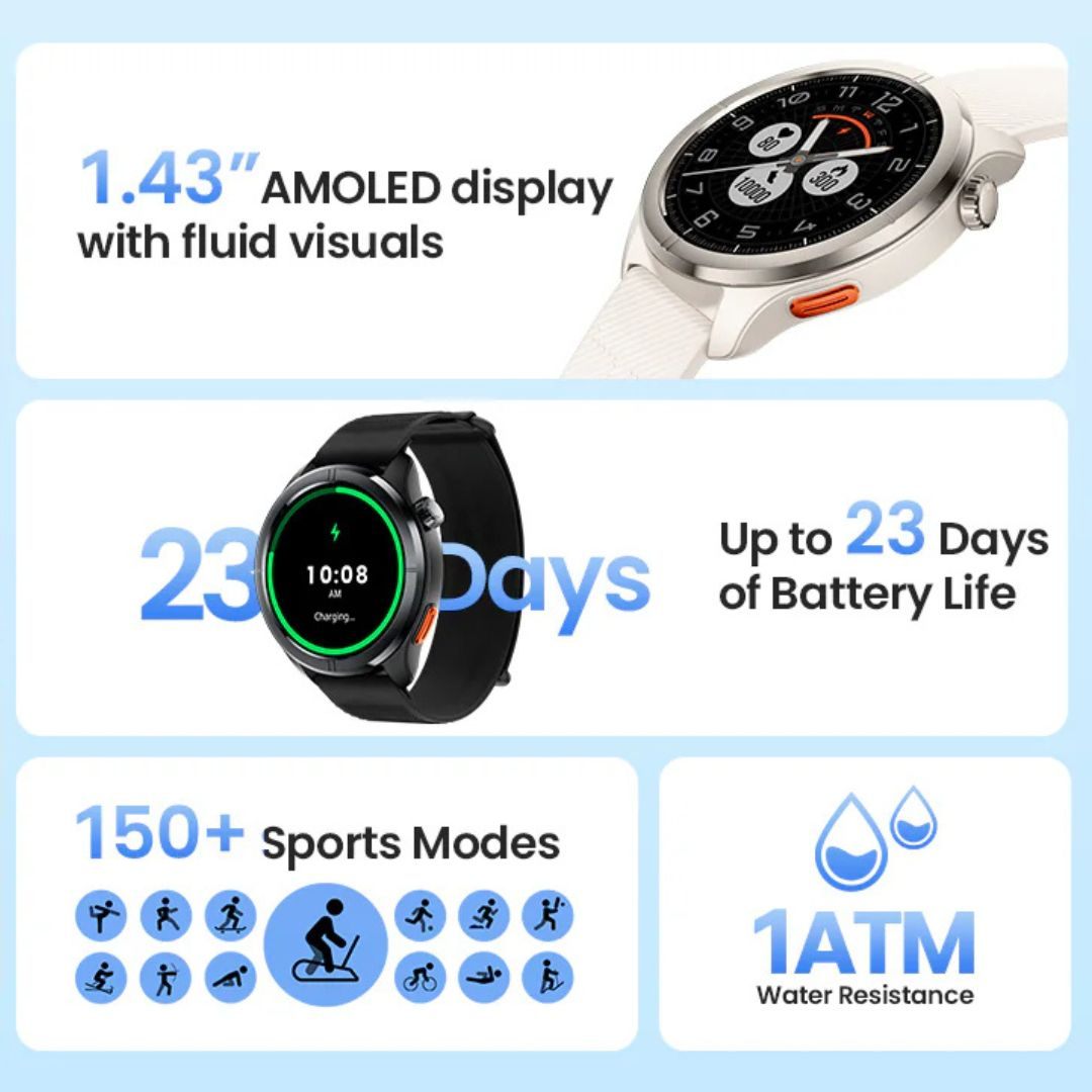HAYLOU Solar Neo 2 – Smartwatch AMOLED 1.43” AOD  avec Appels Bluetooth