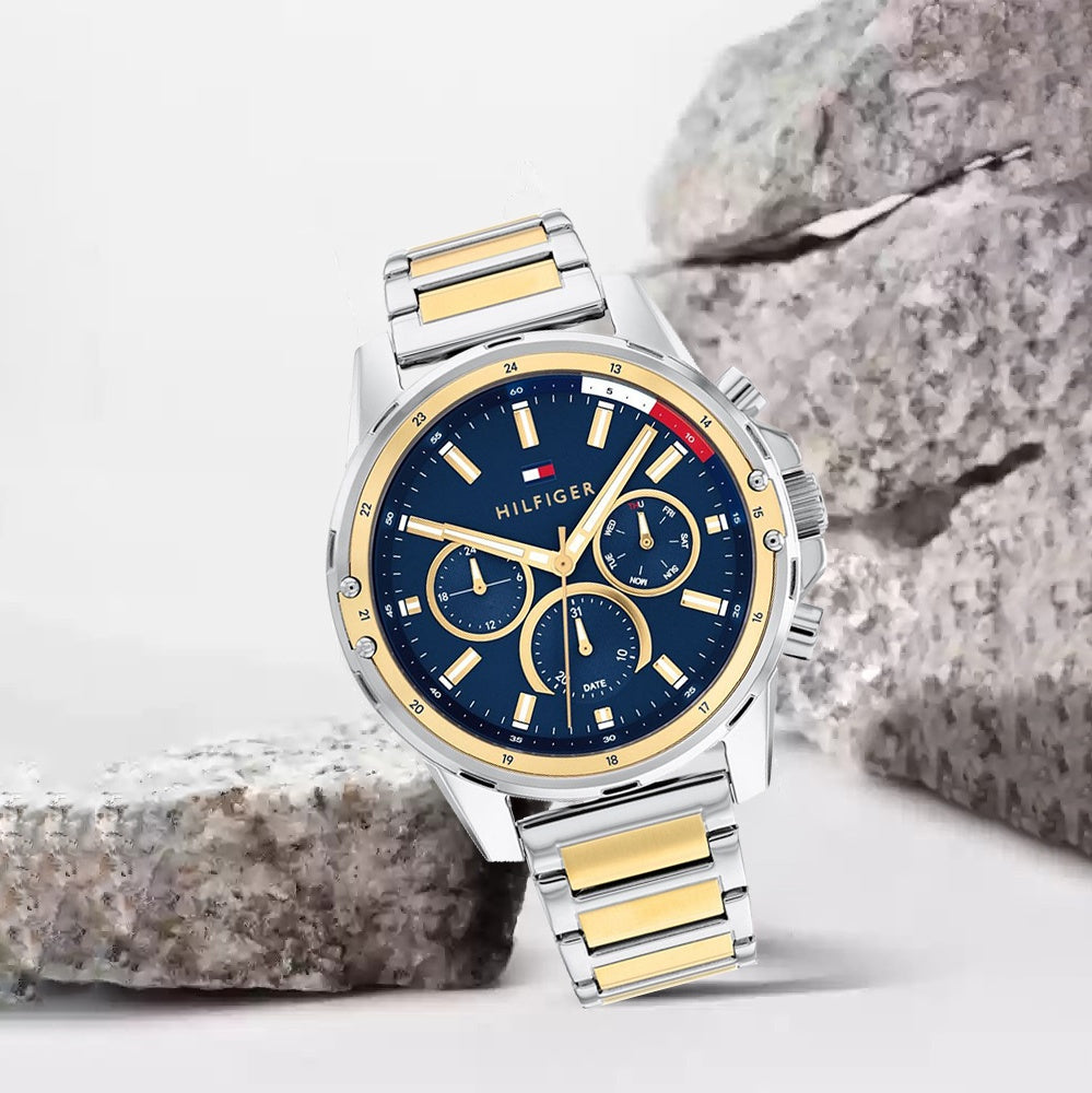 Tommy Hilfiger 1791937 – Montre  Quartz avec Bracelet Bicolore en Acier Inoxydable