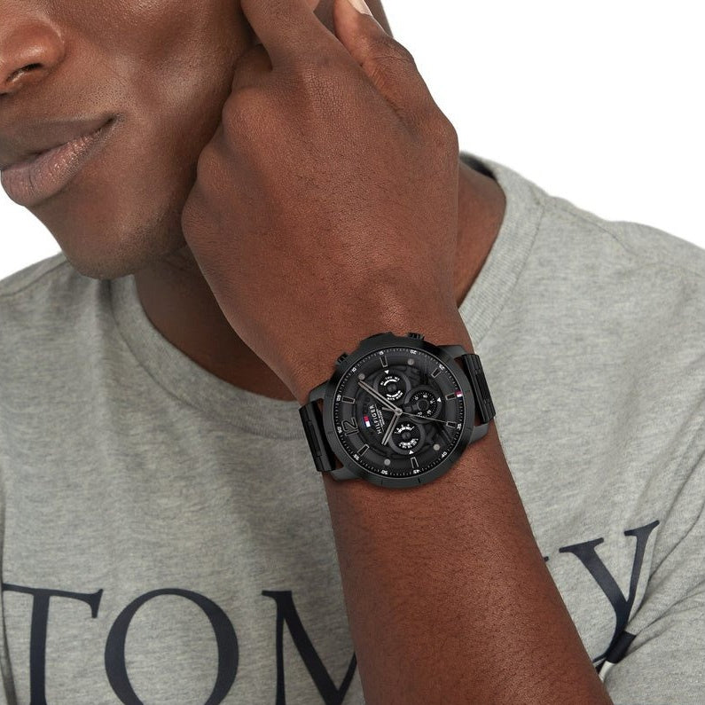 Tommy Hilfiger 1710494 – Montre pour  Homme en Acier-  Noir