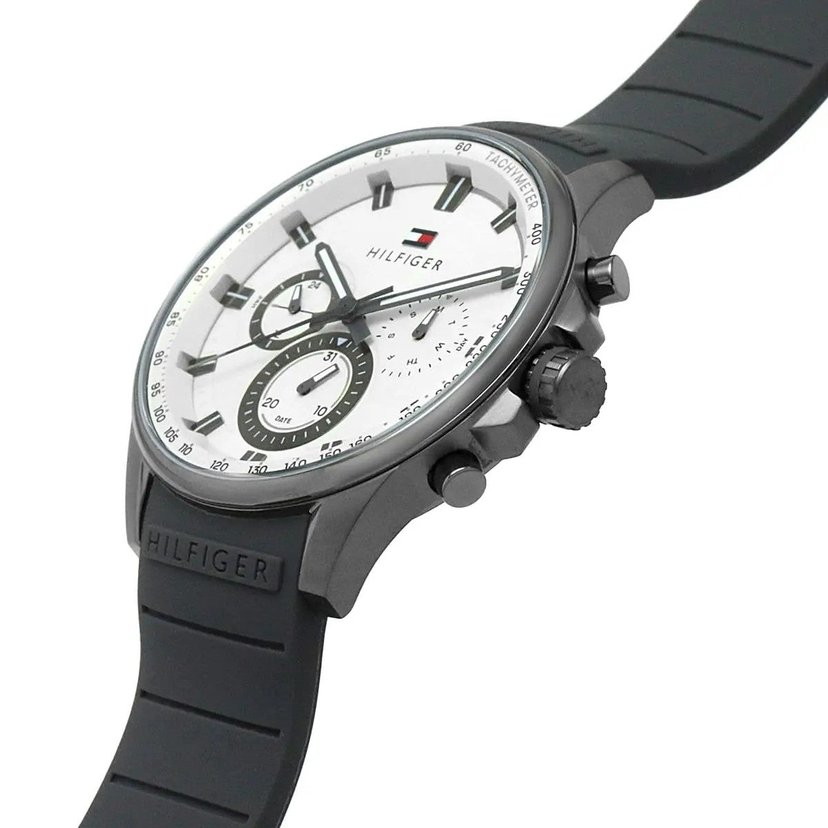 Tommy Hilfiger 1791937 – Montre Quartz avec Bracelet Silicone -Silver