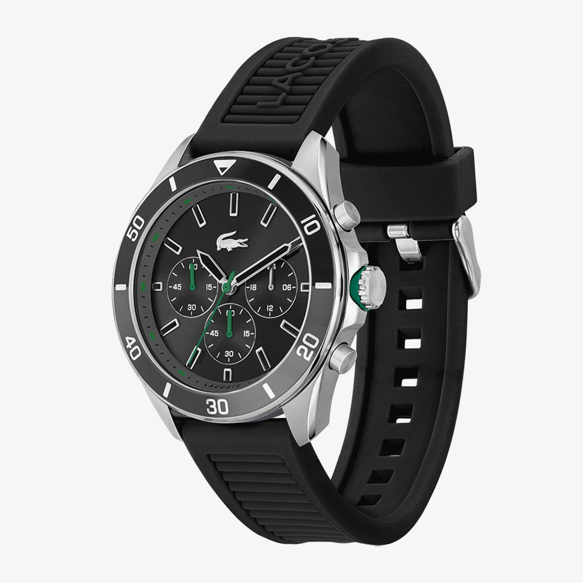 Lacoste Tiebreaker 2011152 – Montre Chronographe Homme 44 mm  avec Bracelet Silicone