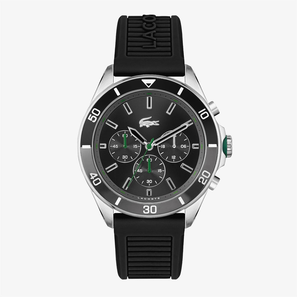 Lacoste Tiebreaker 2011152 – Montre Chronographe Homme 44 mm  avec Bracelet Silicone