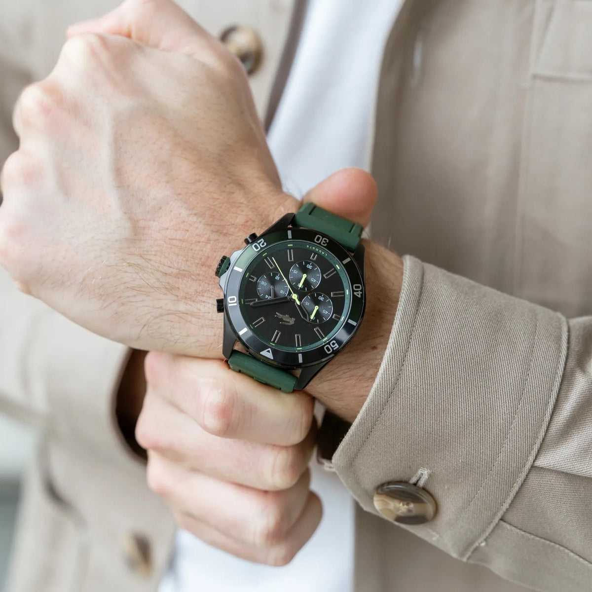 Lacoste 2011153 – Montre Homme avec Bracelet Silicone -Vert