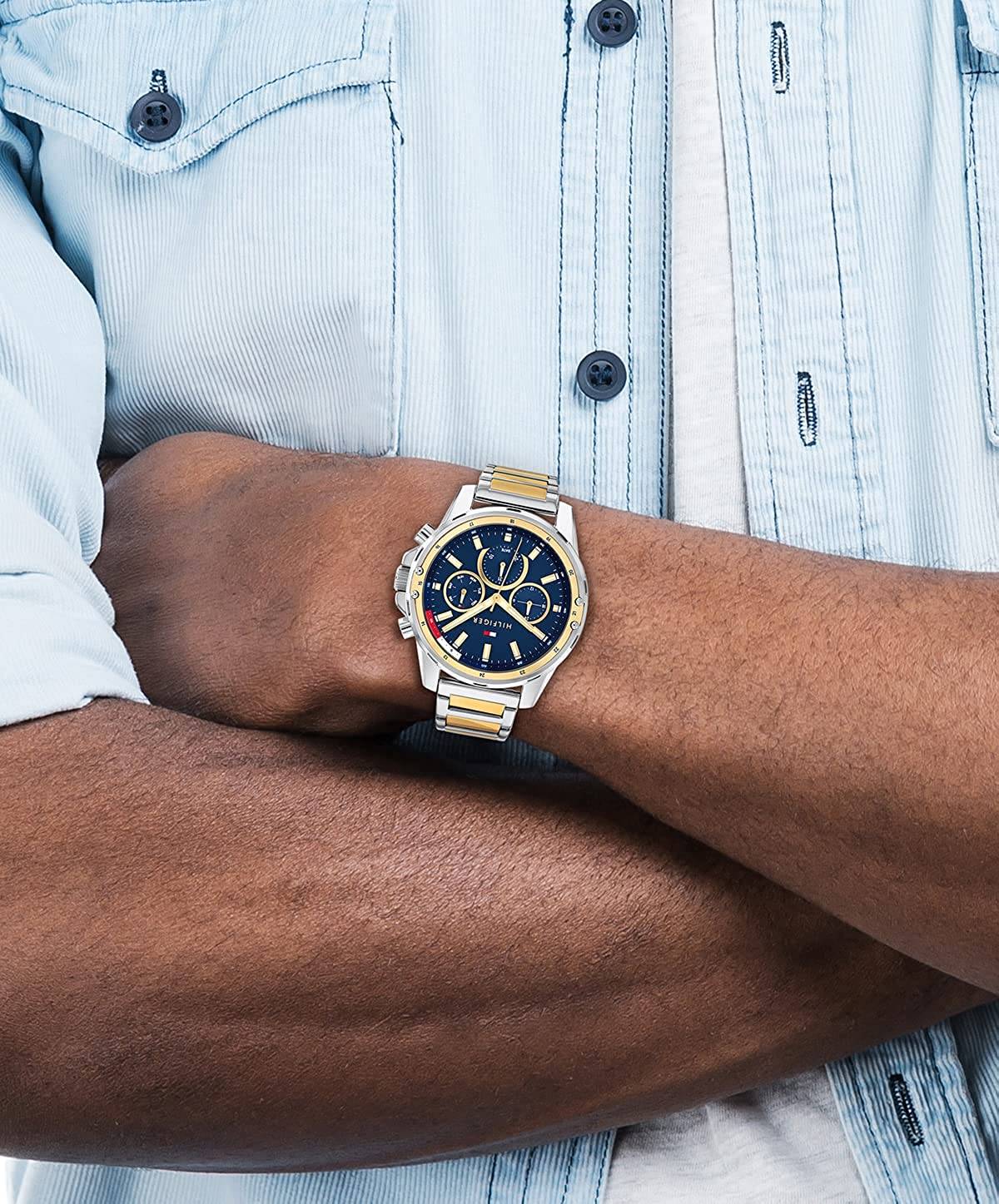 Tommy Hilfiger 1791937 – Montre  Quartz avec Bracelet Bicolore en Acier Inoxydable