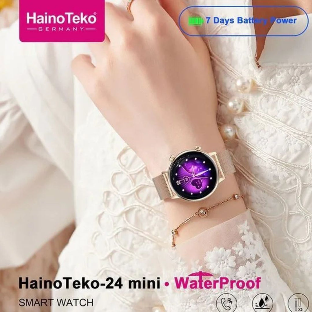 HainoTeko-24 Mini – Smartwatch AMOLED Élégante pour Femme avec Appels Bluetooth