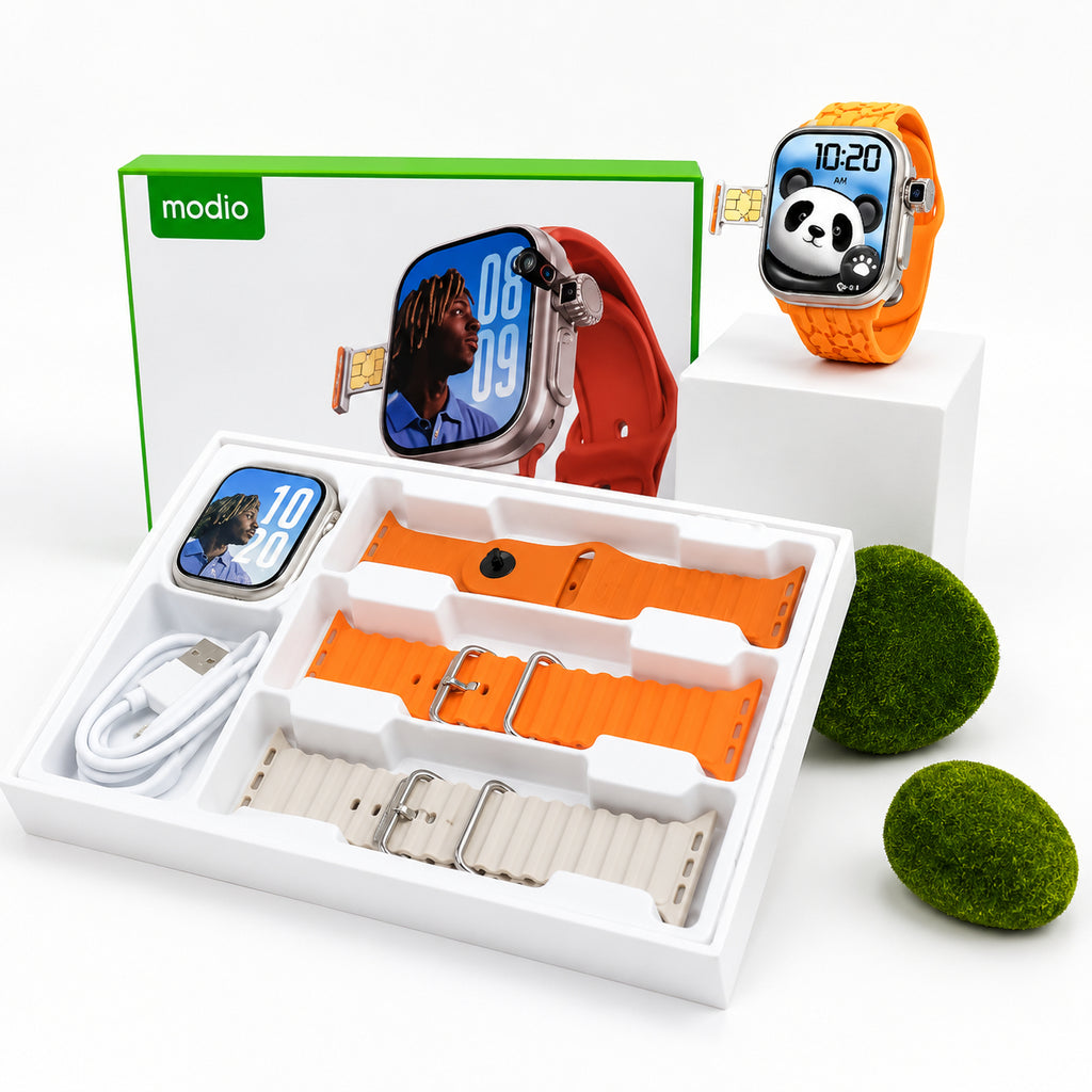 Modio ST13 4G – Smartwatch Avec Sim , Camera Télescopique Avec 3 Bracelets Inclus