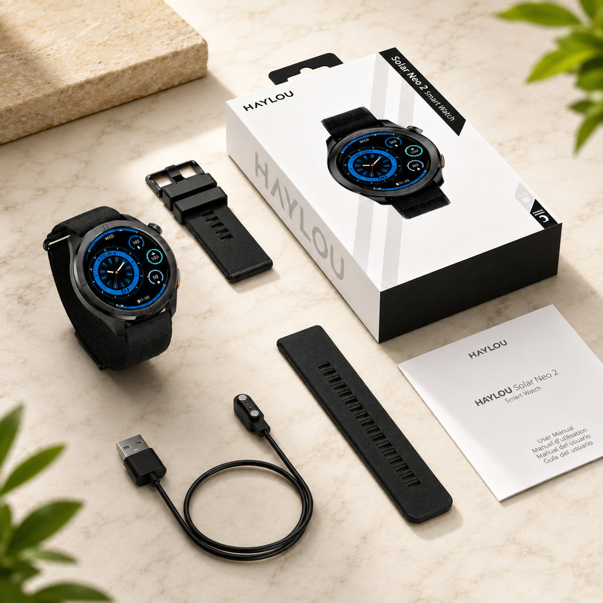 HAYLOU Solar Neo 2 – Smartwatch AMOLED 1.43” AOD  avec Appels Bluetooth