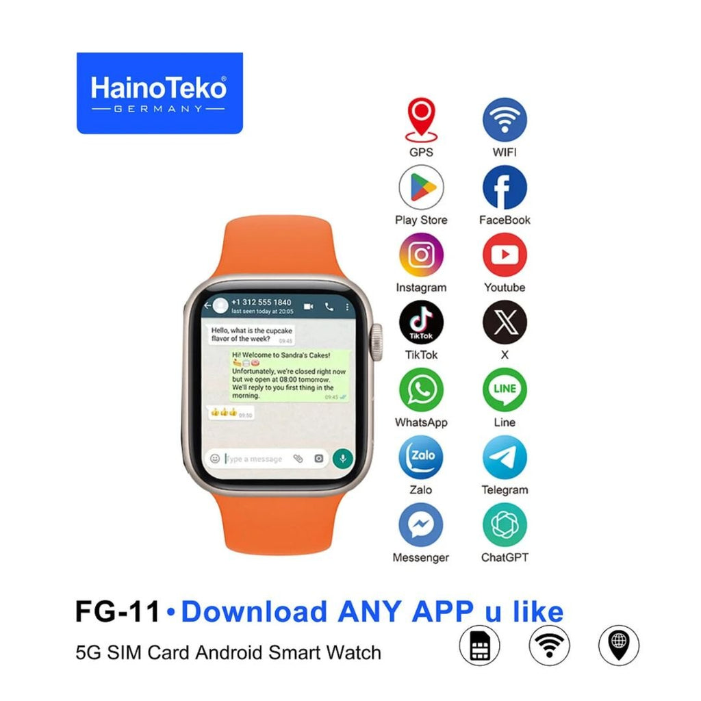 HainoTeko FG-11 – Smartwatch Android 5G ,  GPS , Caméra Rotative ,  4GB + 64GB