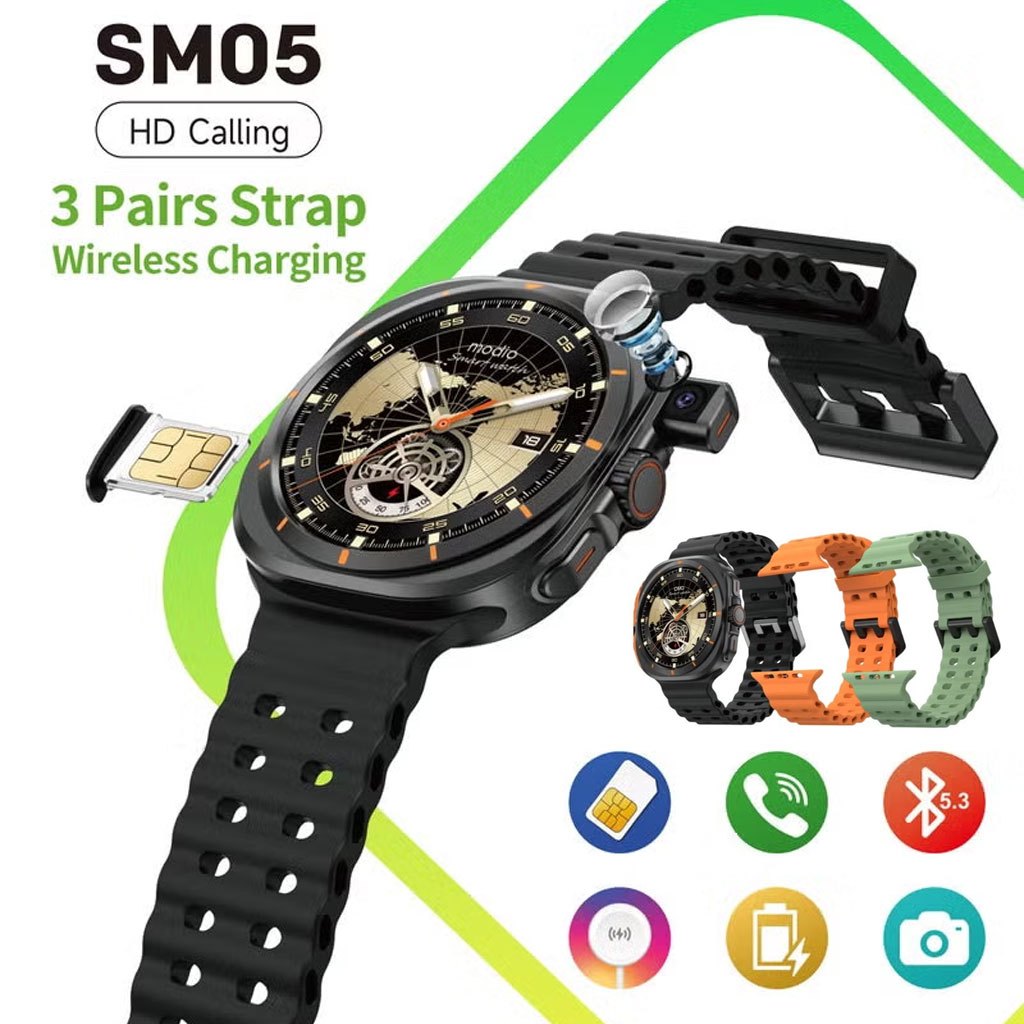 Modio SM05 – Smartwatch Bluetooth avec Carte SIM, Appels HD Et  Recharge Sans Fil