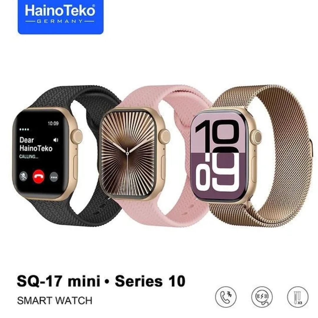 HainoTeko SQ-17 Mini – Smartwatch AMOLED avec Appels Bluetooth et 3 Bracelets Inclus