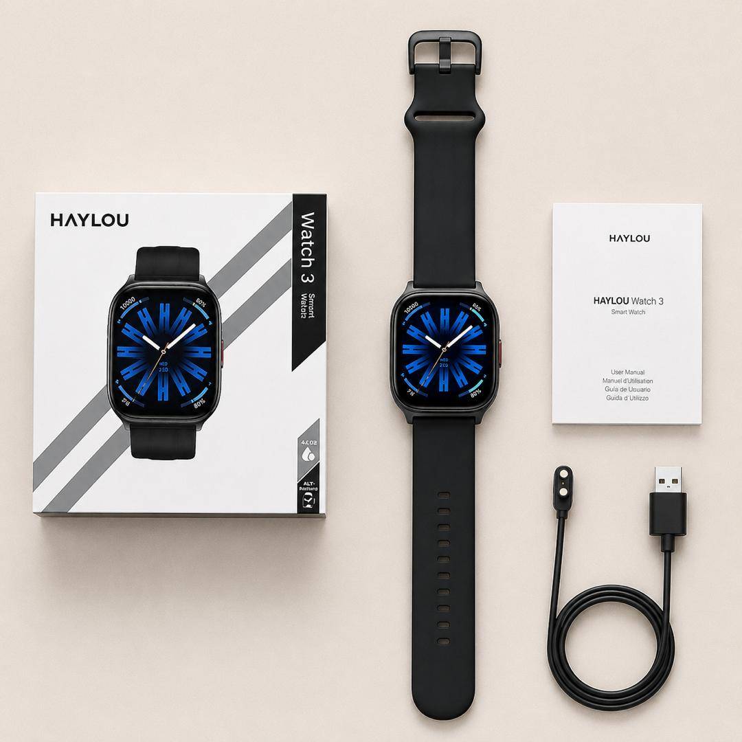 HAYLOU Watch 3 – Smartwatch AMOLED 1,85" , 1 ATM Avec Appels Bluetooth