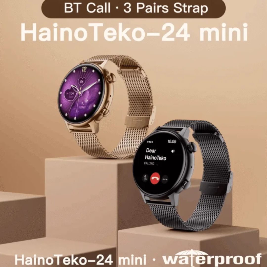 HainoTeko-24 Mini – Smartwatch AMOLED Élégante pour Femme avec Appels Bluetooth