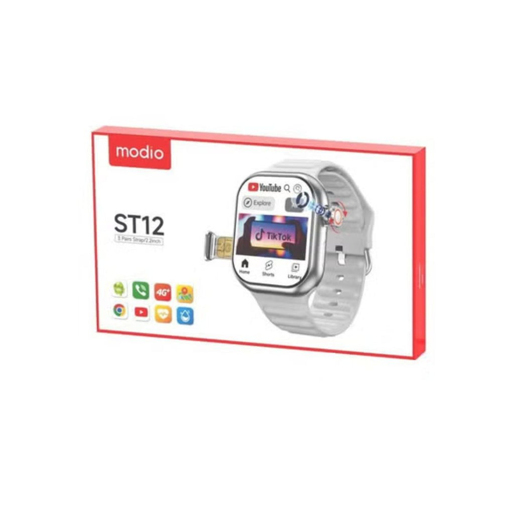 Modio ST12 – Smartwatch 4G , Carte Sim Avec Wifi , Gps , Bluetooth , 4/64 GB
