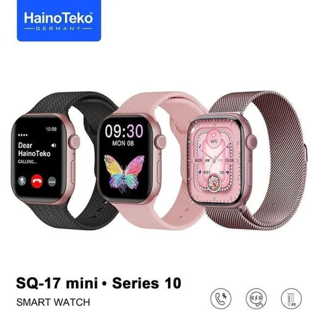 HainoTeko SQ-17 Mini – Smartwatch AMOLED avec Appels Bluetooth et 3 Bracelets Inclus