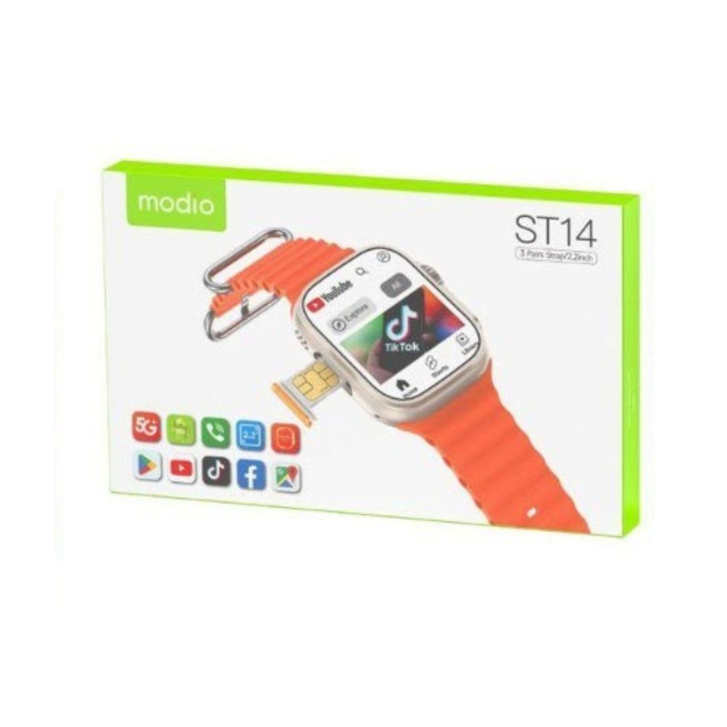 Modio ST14 5G+ – Smartwatch Android 5G Avec Carte Sim , Écran 2.2” , 6/64Gb