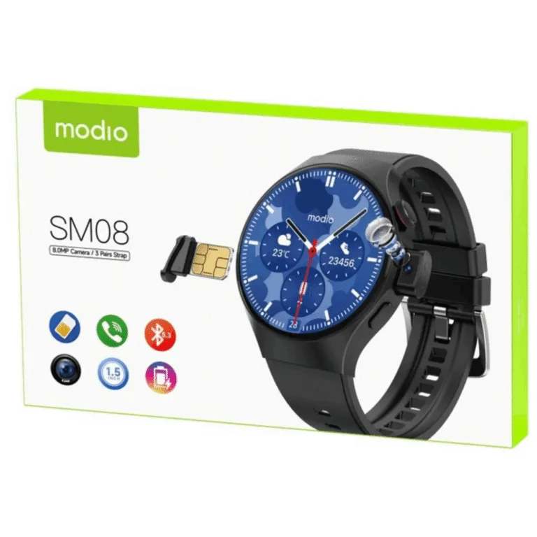Modio SM08 – Smartwatch avec Carte SIM , Bluetooth Et  Appareil Photo Intégré