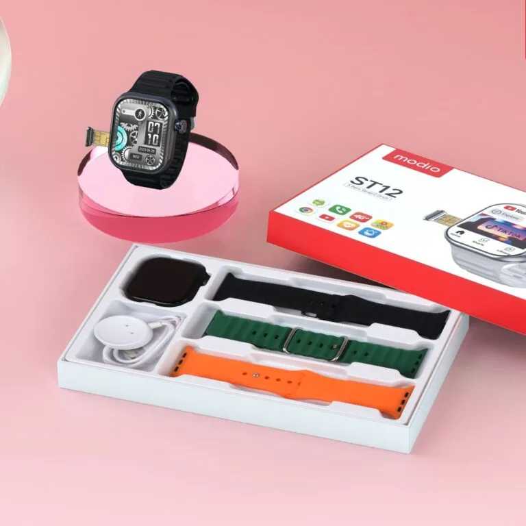 Modio ST12 – Smartwatch 4G , Carte Sim Avec Wifi , Gps , Bluetooth , 4/64 GB
