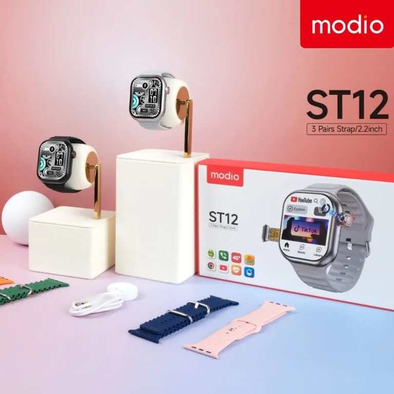 Modio ST12 – Smartwatch 4G , Carte Sim Avec Wifi , Gps , Bluetooth , 4/64 GB