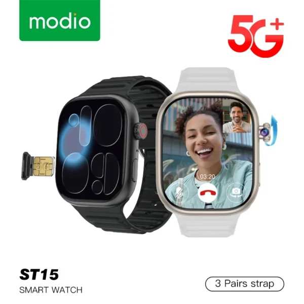 Modio ST15 5G – Smartwatch Android Avec SIM , GPS , Caméra Rotative 8MP, 6Go/64Go |