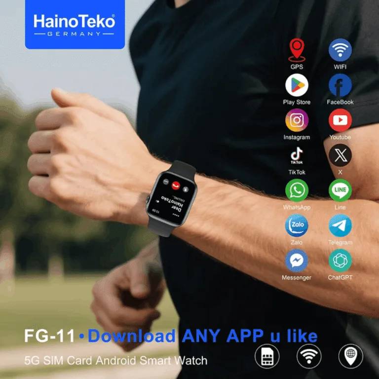 HainoTeko FG-11 – Smartwatch Android 5G ,  GPS , Caméra Rotative ,  4GB + 64GB
