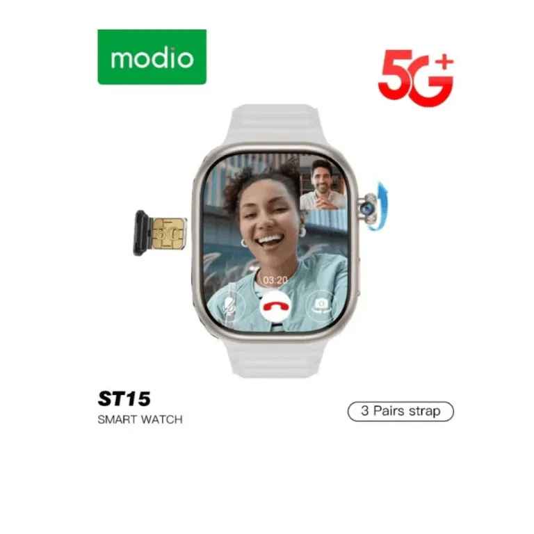 Modio ST15 5G – Smartwatch Android Avec SIM , GPS , Caméra Rotative 8MP, 6Go/64Go |