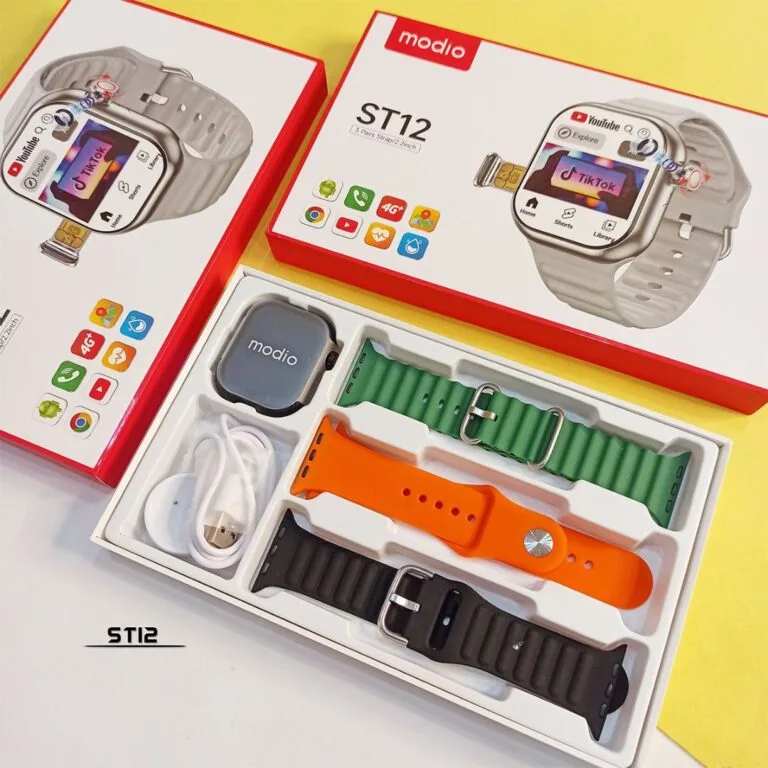 Modio ST12 – Smartwatch 4G , Carte Sim Avec Wifi , Gps , Bluetooth , 4/64 GB