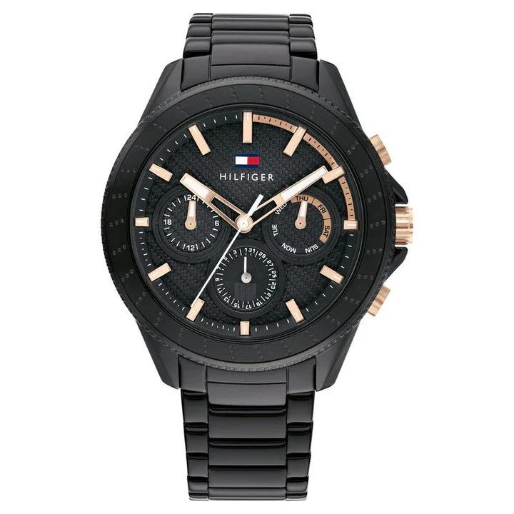 Tommy Hilfiger 1791858 – Montre Homme avec Bracelet en Acier Inoxydable Noir
