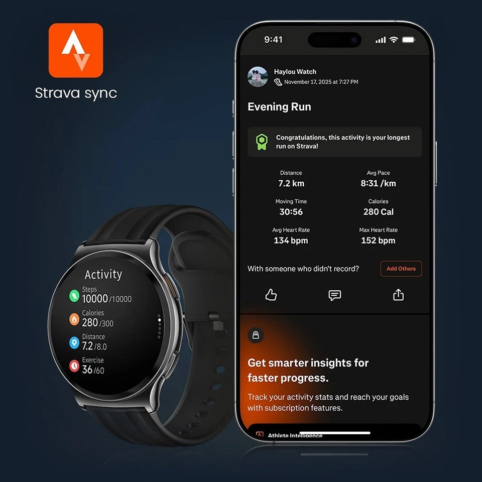 HAYLOU Solar Lite 2 – Smartwatch AMOLED 1,43", Jusqu'à 30 Jours d'Autonomie
