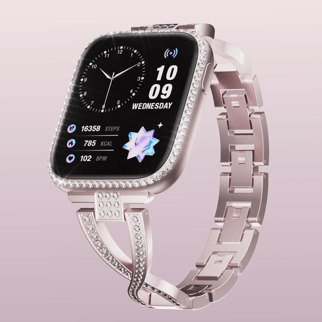HainoTeko-8 – Montre Connectée Femme AMOLED, IP68 et 3 Bracelets Interchangeables