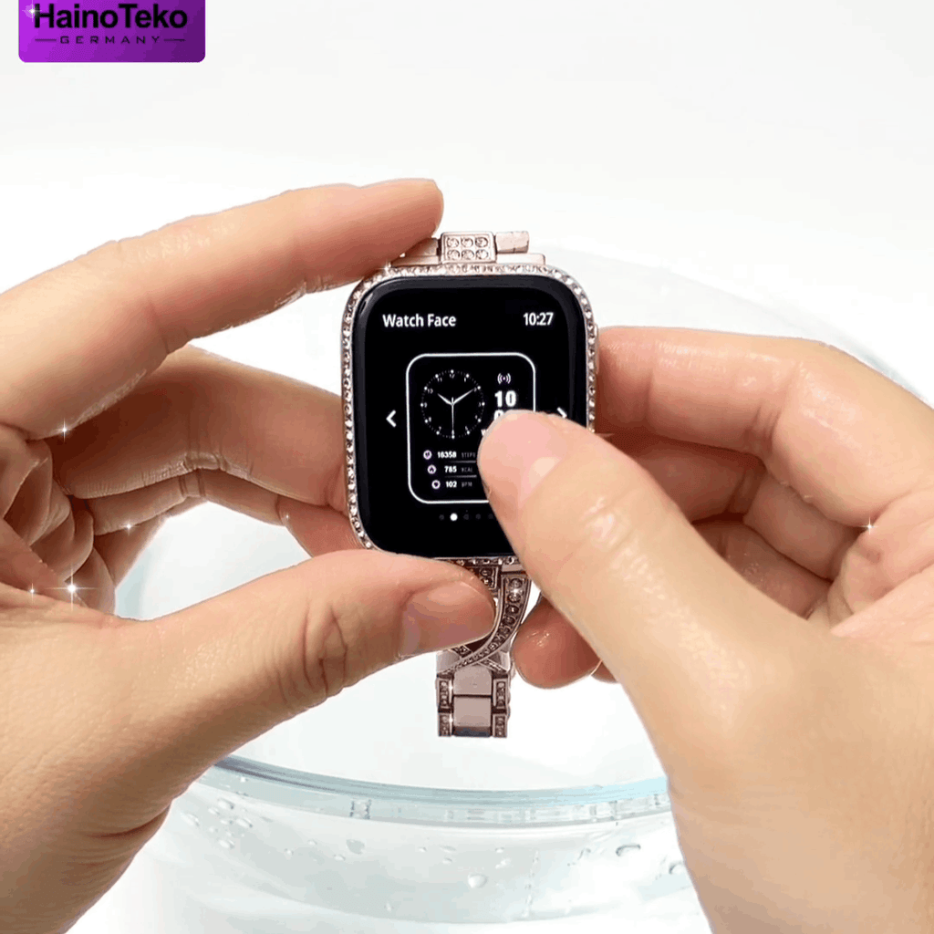 HainoTeko-8 – Montre Connectée Femme AMOLED, IP68 et 3 Bracelets Interchangeables