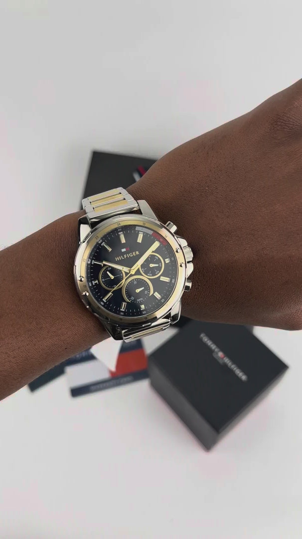 Tommy Hilfiger 1791937 – Montre  Quartz avec Bracelet Bicolore en Acier Inoxydable