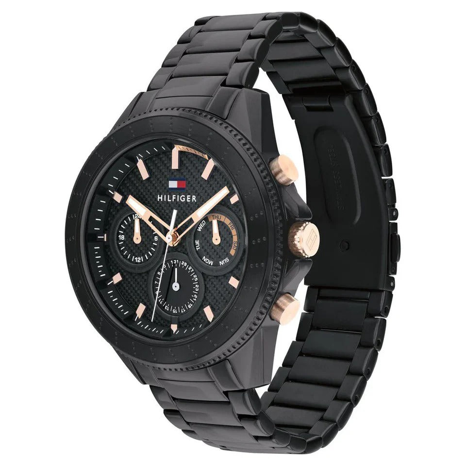 Tommy Hilfiger 1791858 – Montre Homme avec Bracelet en Acier Inoxydable Noir